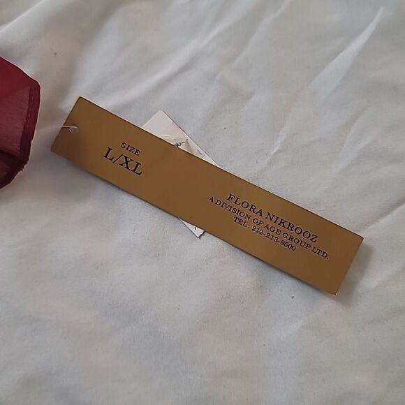 Flora Nikrooz Plum/Red Apliqued Sleeve Sheer Robe in size L/XL NWT - Picture 10 of 11